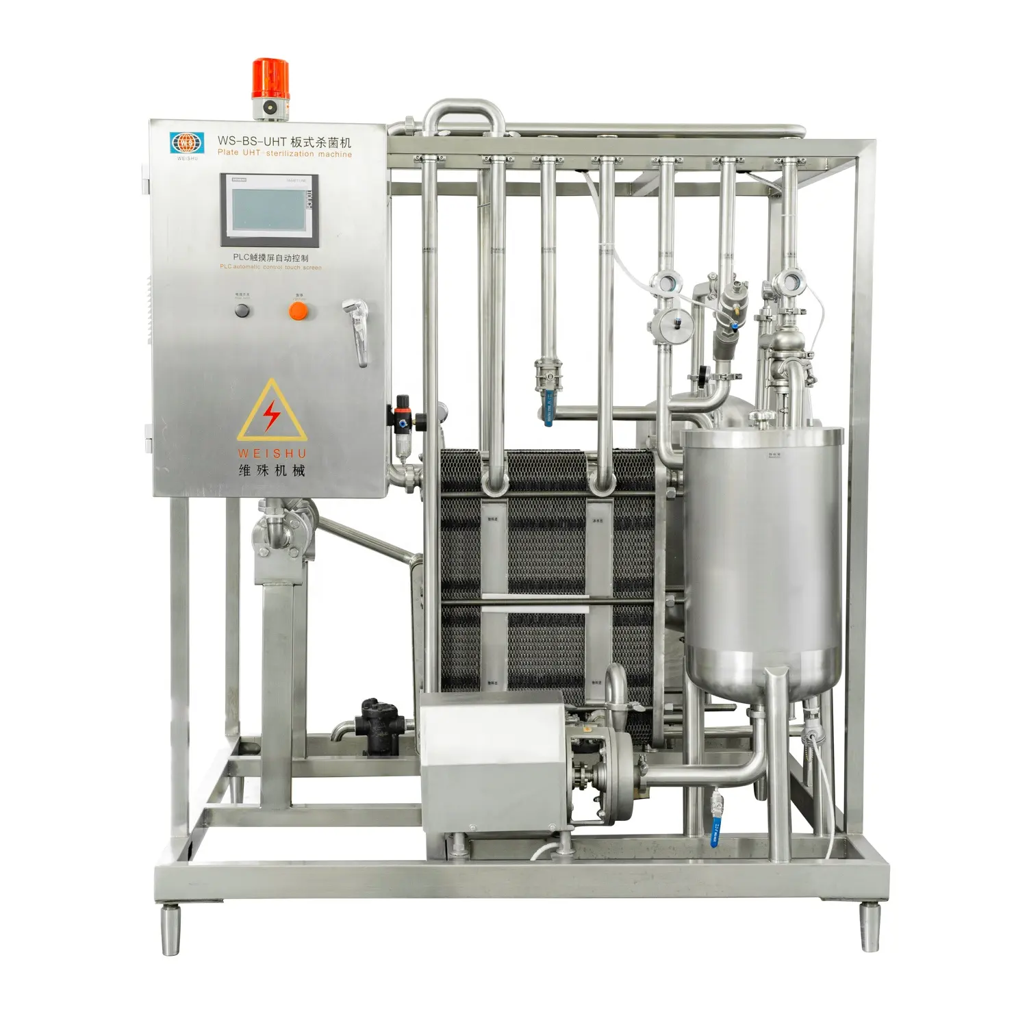 100l-1000l मिनी दूध Pasteurization संयंत्र दूध प्लेट Pasteurizer