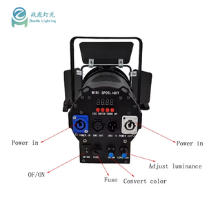 T-show 60W Mini Par <strong>Light</strong> with Barn Door Wedding Stage Theater Lighting 15-30 Degree Warm White 2in1 Cob DMX512 Control Mode - Product Image 4
