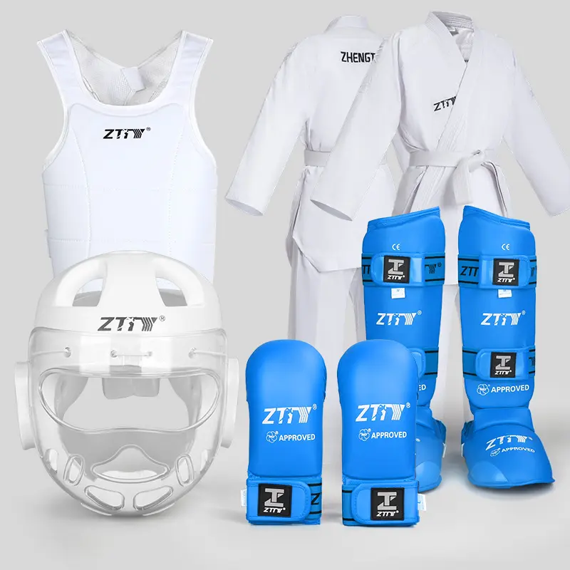 Equipamento de karatê para artes marciais por atacado, equipamento de treinamento de karatê, protetor corporal, equipamento de sparring e uniforme de karatê