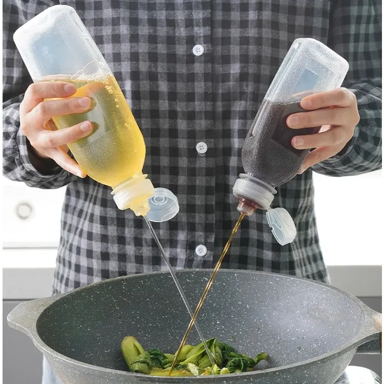 Squeeze Oil bottle Kitchen condimento can oy sauce, l'estrusione di aceto contiene una bottiglia per condimento per insalata