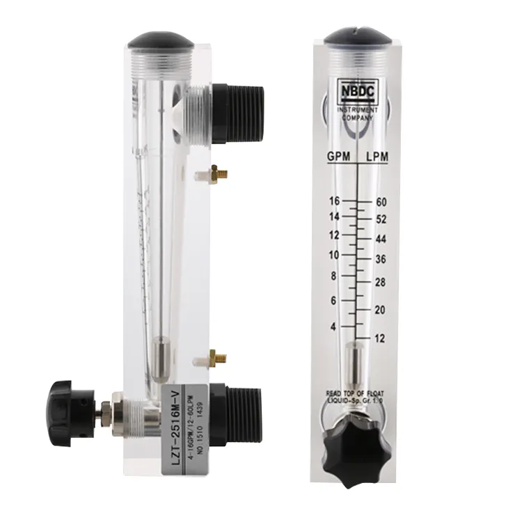 5-35l/min nước Rota Flow Meter Bảng điều chỉnh rotameter với van điều chỉnh
