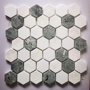 Sang Trọng Hình Lục Giác 3D Thiết Kế Gạch <span class=keywords><strong>Mosaic</strong></span> Đá Cẩm Thạch Hiện Đại Sàn Gỗ Phong Cách Cho Ban Công Mặt Đất Sàn Hồ Bơi Cho Phòng Khách Ứng Dụng - Product Image 3