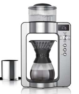 Fully <strong>Automatic</strong> Pour Over Coffee Brewer Custom Temperature Ratios Programmable <strong>Timer</strong> Household Use Stainless Steel Glass Housing - Product Image 5