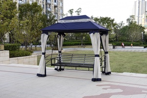 Chung lớn nhỏ cầm tay kim loại thép ngoài trời sân sau Patio gazebo với <span class=keywords><strong>Swing</strong></span> tán giường đi văng 3 người - Product Image 3