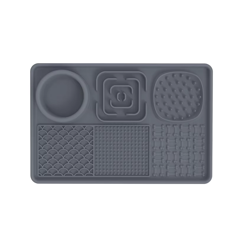 Tapis à lécher rectangulaire (gris)