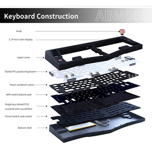 Alice Ergonomic 87 <strong>Keys</strong> Mechanical <strong>Keyboard</strong> Kit <strong>Customized</strong> Gasket Construction Color Screen Tri-Mode <strong>Keyboard</strong> Kit - Product Image 4