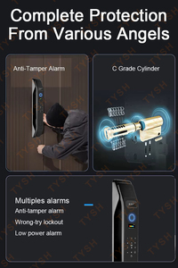 TYSH akıllı kilit anahtarsız giriş Wifi ve yüz tanıma kontrolü ekran ile akıllı ana kapı kilidi - Product Image 4