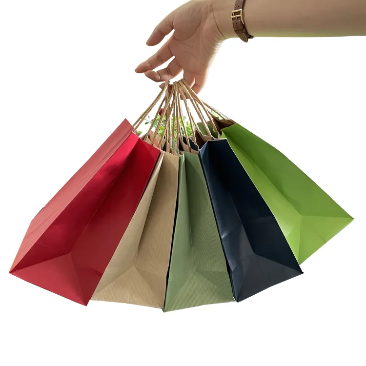Take away food saco de compras de moda personalizada saco de papel marrom kraft sacos