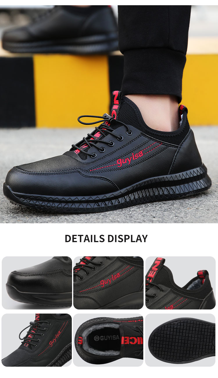 GUYISA Winter Warmth Waterproof Microfiber Leather Non-Slip Sneaker for Black S219-2321 (STOCK ITEM) 1 PRISTINE
