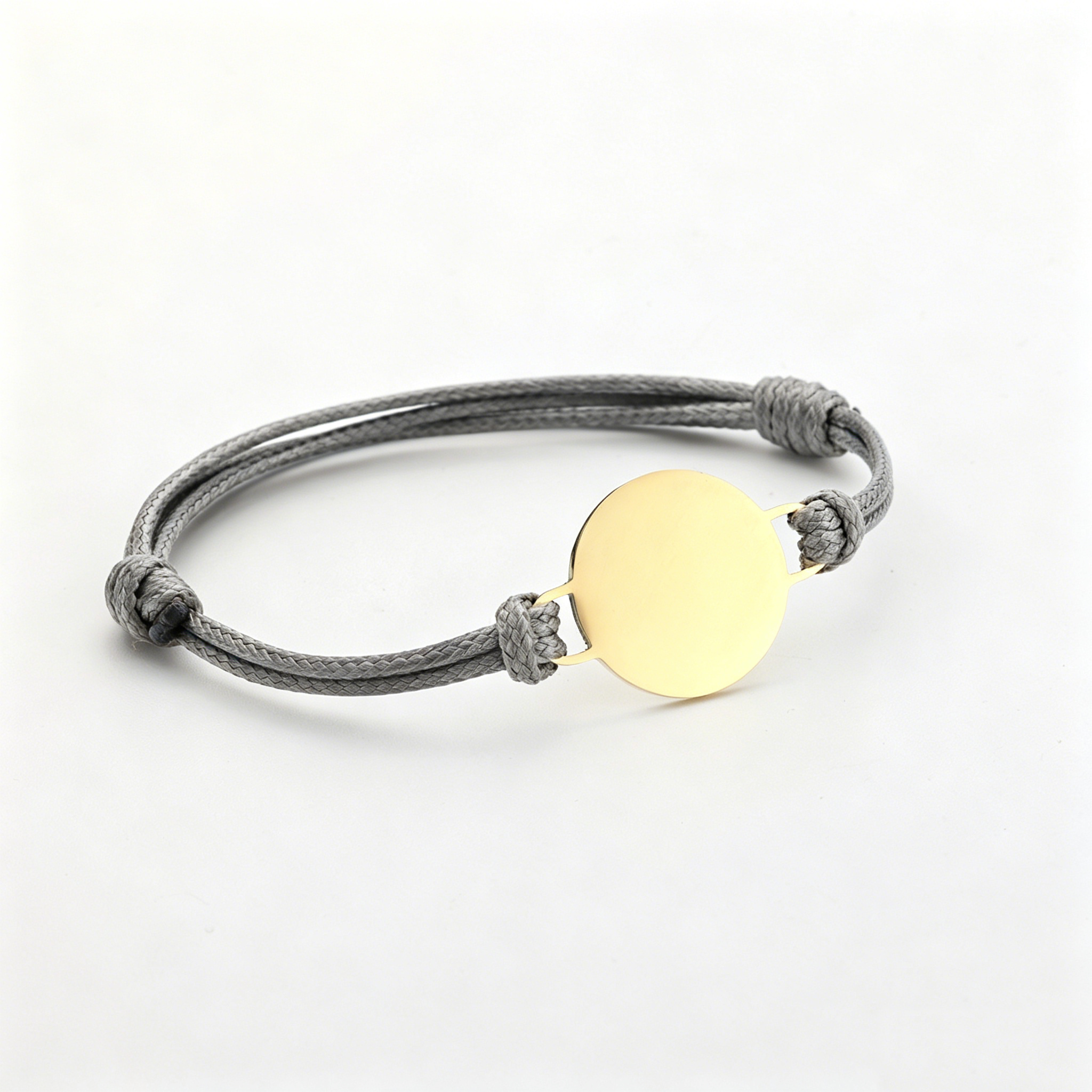 Grey Cord+Gold Charm