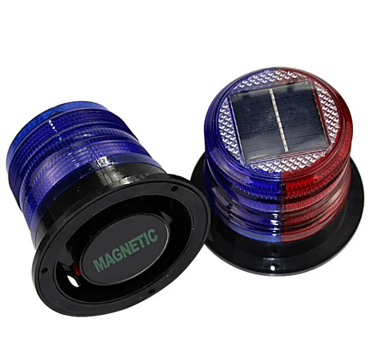 Solar Traffic Flash ing Warnleuchte Strobe Beacon Lampe rot gelb grün blau Magnet Base Ampel