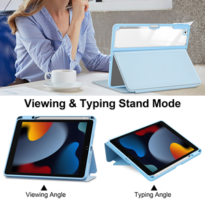 Apple IPad10.2 iPad 789保護ケースアクリル透明保護ケース2つ折り本ホルダーペンスロットに適しています - Product Image 5