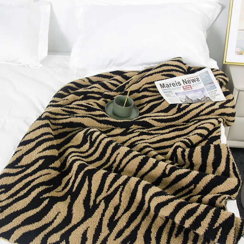 थोक निर्माता नरम डिजाइनर पशु तेंदुए प्रिंट फेंक कंबल पिकनिक के लिए गले नींद सर्दियों बिस्तर