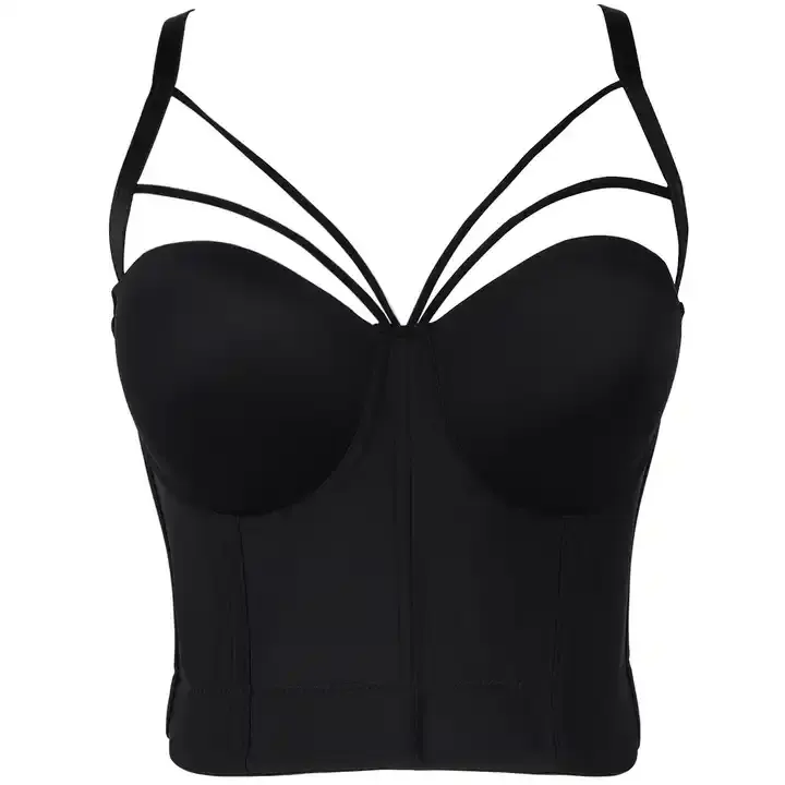 Da donna a triangolo con taglio incrociato liscio per festa di nozze Bustier Crop top corsetto da donna