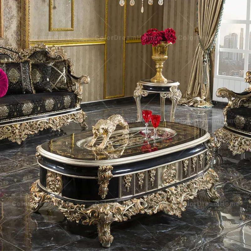 Турецкий роскошный журнальный столик классический центральный стол и подставка для телевизора Гостиная Деревянный центральный стол дизайн