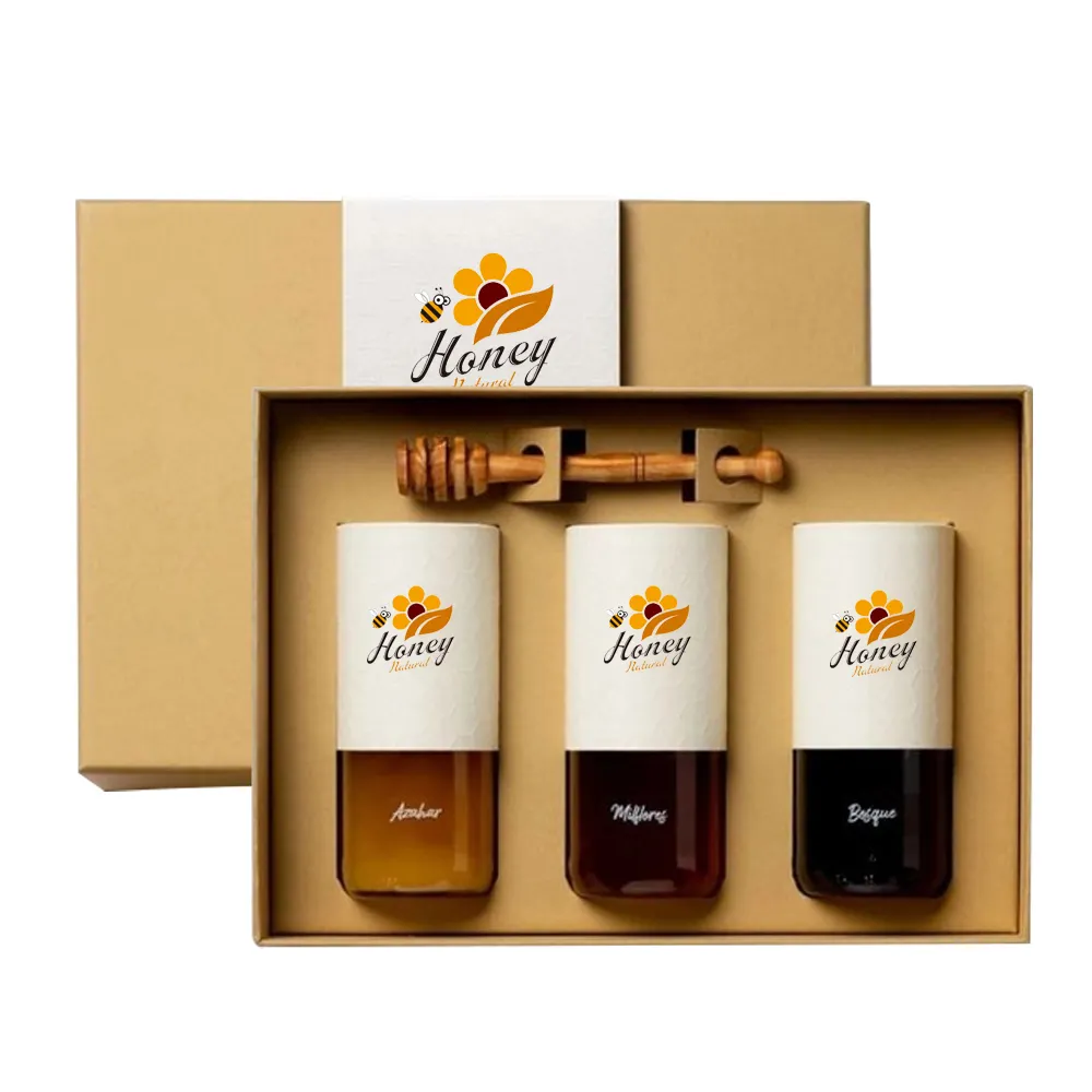 Kunden spezifische Kraft box Honig glas Hochzeits feier Geschenk verpackung leere Marmelade setzt Boxen