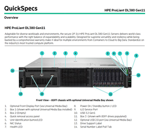 Hpe Proliant Dl380 Gen11 G11 8sff Nc Cto Server HPE Server DL380 <strong>HP</strong> Server in Stock - Product Image 2