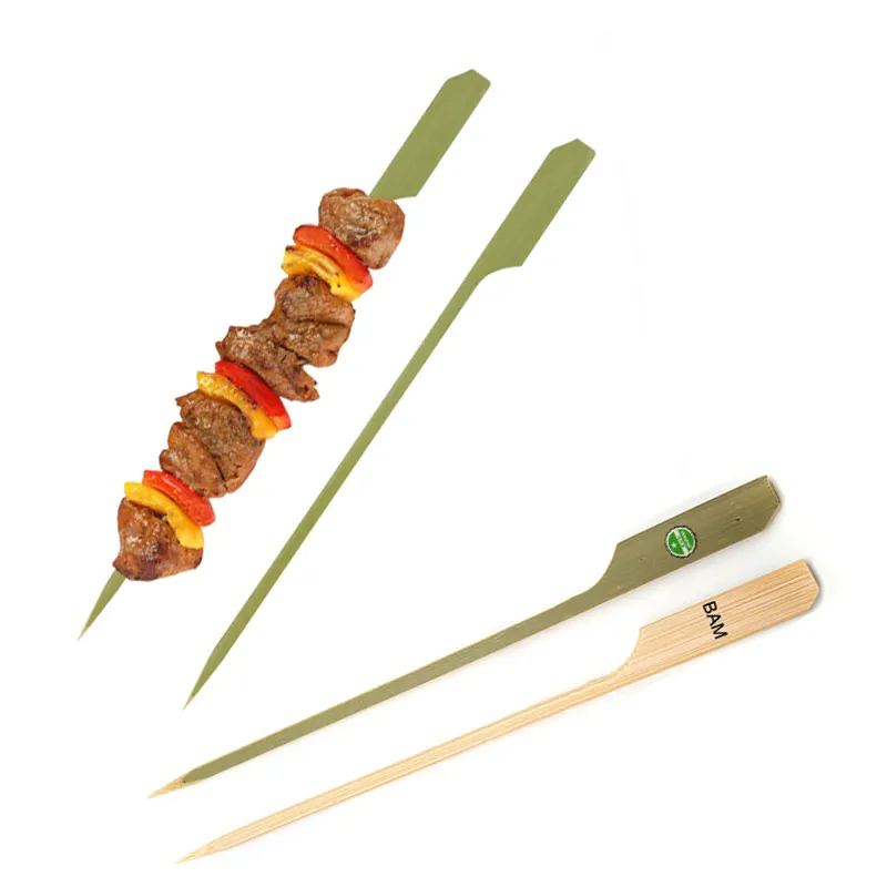 Pistola de bambu para alimento, bastões de bambu para arma de carne de bambu para churrasco