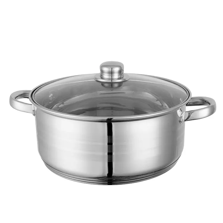 30cm cazuela plato de cocina para utensilios de cocina olla foodwarmer de acero inoxidable casserol inox marmite con tapa de vidrio