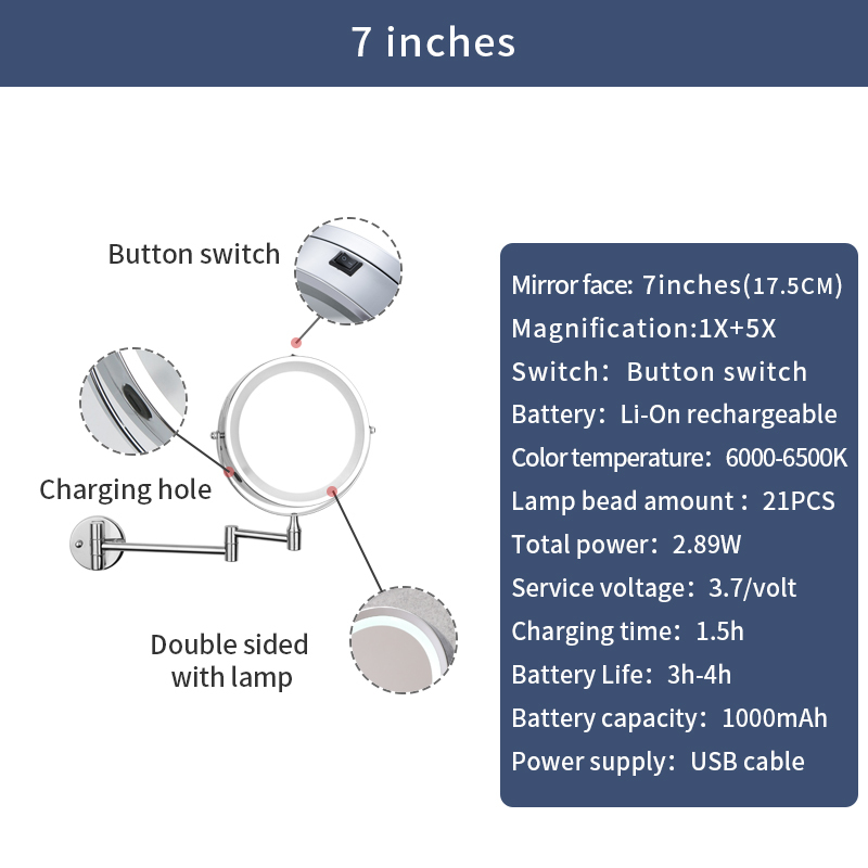 7 inch F50117 Push-button Charging,1X+5X