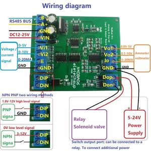 DC 12V 8CH Analog Digital <strong>Input</strong> Output <strong>Devices</strong> 0-5V 0-10V 4-20MA DAC ADC RS485 Modbus RTU Board (Only PCB Board)
