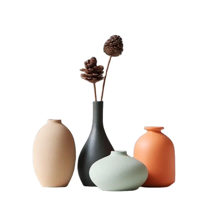 Décoration de table Pots en céramique mate Poterie en céramique décorative moderne Vase minimal