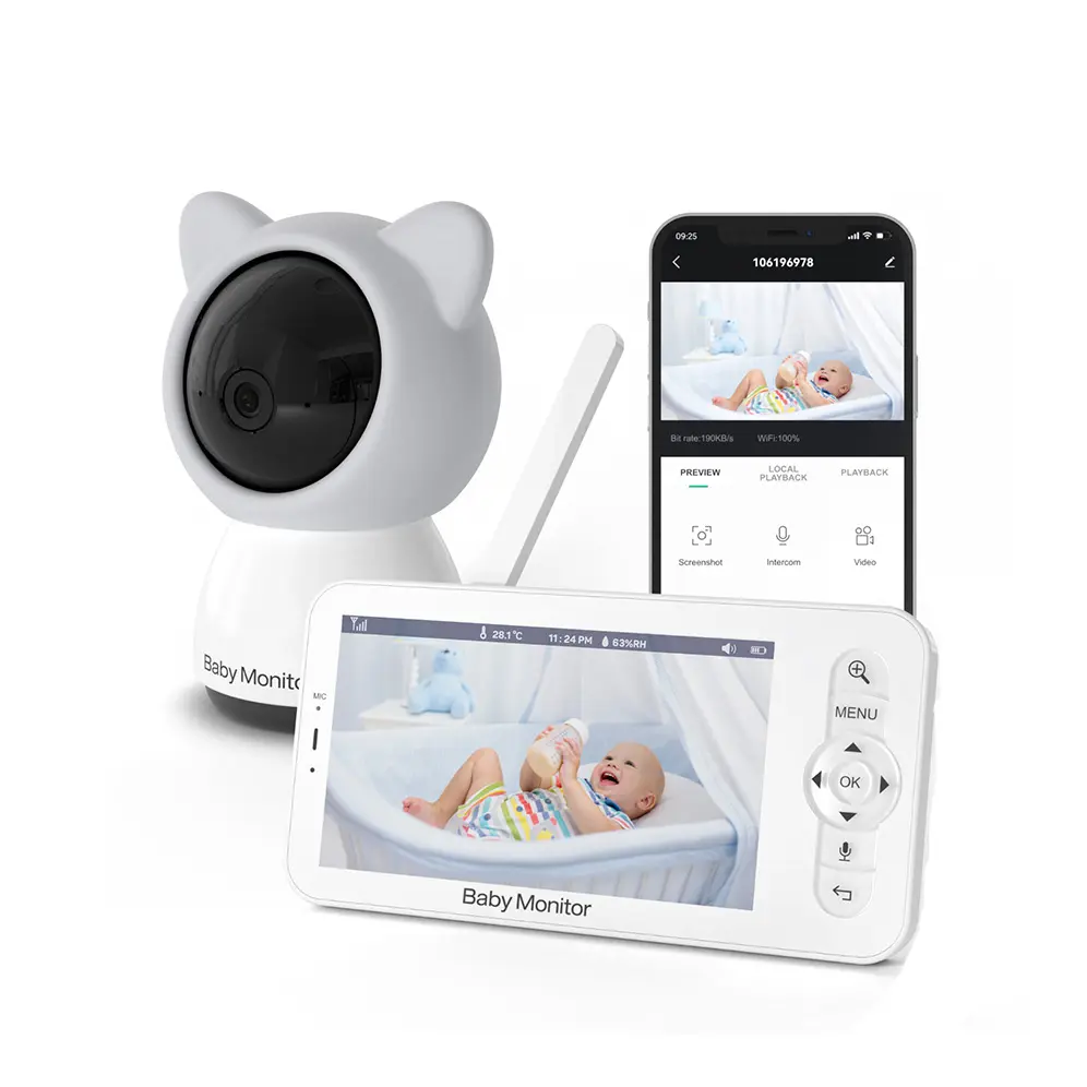 Mobil uzaktan izleme bebek izleme monitörü ekran ile 5 inç dijital kamera akıllı Foon monitör Bebe kamera VB603