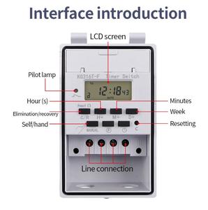 QJC Waterproof KG316T-F <strong>Timer</strong> Switch <strong>LCD</strong> <strong>Display</strong> Programmable Time Controller Lighting Timing <strong>Control</strong> With Blackout Memory