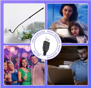 USB светодиодная клавиатура для ноутбука лампа с регулируемой регулировкой, компьютерная лампа с сенсорным переключателем для чтения книг черного и серебристого цвета - Product Image 6