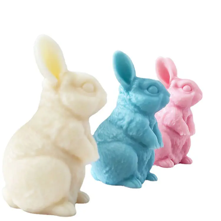 Cute Pet Vertical Ear Rabbit Candle stampi in Silicone decorazione al cioccolato fatta a mano aromaterapia sapone resina candela stampo in Silicone