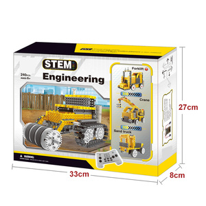 4 In 1 DIY STEM İnşaat arabalar RC yapı blok seti 4 yollu 8 frekans radyo kontrol bloğu 240 adet - Product Image 3