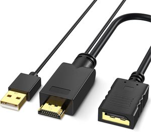 4K HDMI-DPアダプター4K-60HZ男性から女性へナイロンTPE PVCジャケットソースデバイスからDPディスプレイへ - Product Image 1