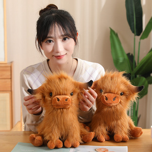 Kawaii simülasyon yayla sığır doldurulmuş oyuncak sevimli inek vahşi Yak peluş bebek süper yumuşak peluş örgü doğum günü hediyesi ev dekor için - Product Image 5