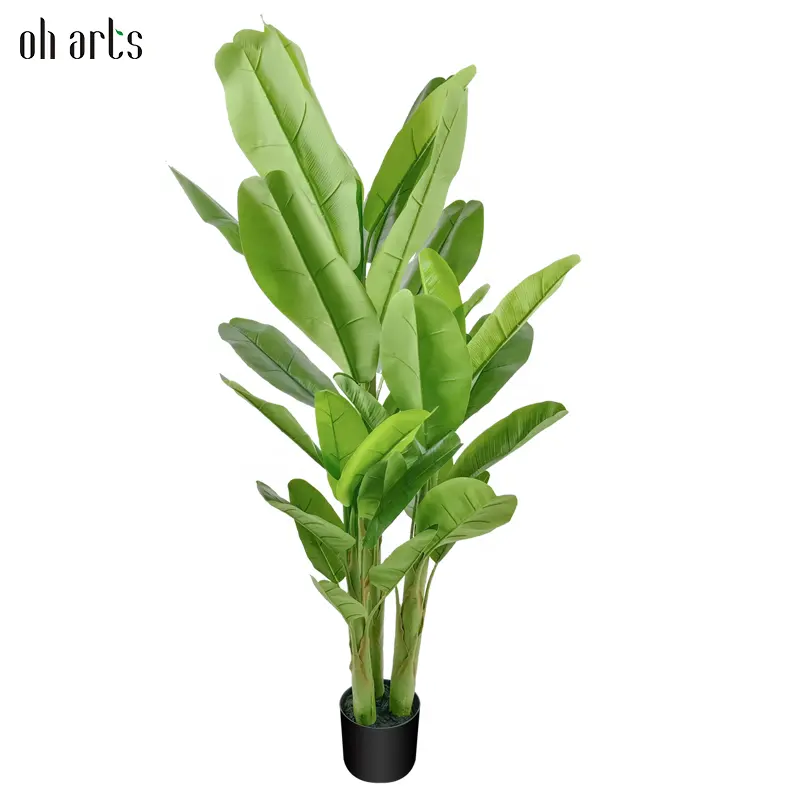 Fábrica de China Oh Arts 200cm Planta artificial árbol de plátano hoja grande para productos de decoración del hogar hojas árbol de plátano falso en maceta