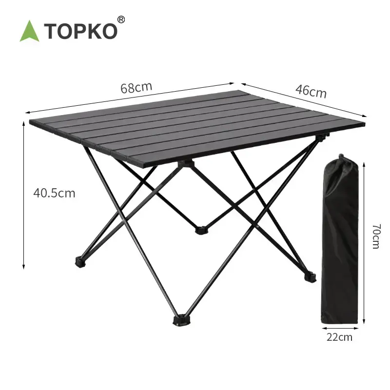 Topko Lichtgewicht Draagbare Outdoor Wandelen Picknick Opvouwbare Aluminium Campingtafel