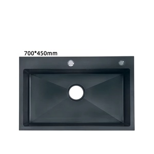 W Evier Inox Fregadero Negro 24英寸不锈钢厨房隐藏碗水槽安装单碗不锈钢洗衣水槽