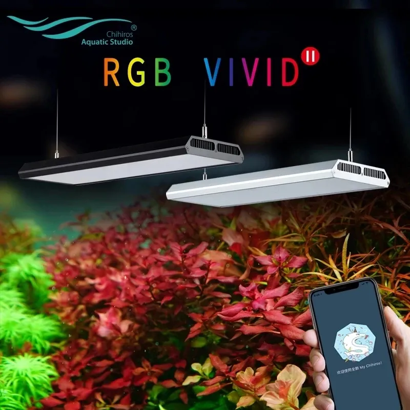 Chihiros éclairage LED pour Aquarium 2 rvb, plantes aquatiques, lumière LED pour croissance, lever et coucher du soleil avec application Mobile Bluetooth