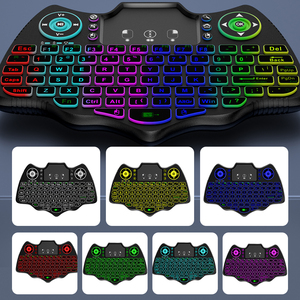 Nuevo Mini teclado inalámbrico V18 2,4G BT Touch 7 colores retroiluminado inglés Air Fly Mouse teclado para Android TV Box PC - Product Image 3