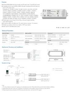ตัวควบคุมแถบพิกเซลชนิด IC ที่ควบคุมด้วยแอพควบคุมสัญญาณไวไฟ rb/rgbw 5-24VDC WT-SPI - Product Image 4