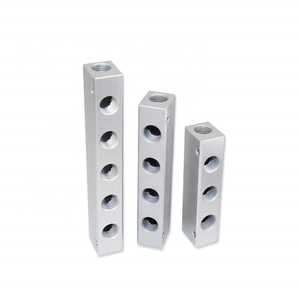 Air Manifolds Distributor 1/<strong>4</strong>&quot; PT Thread <strong>Port</strong> 2 <strong>3</strong> <strong>4</strong> 5 6 7 8 9 Way Pneumatic Quick Plug in Connector Hose Aluminum Block Splitter - Product Image 1