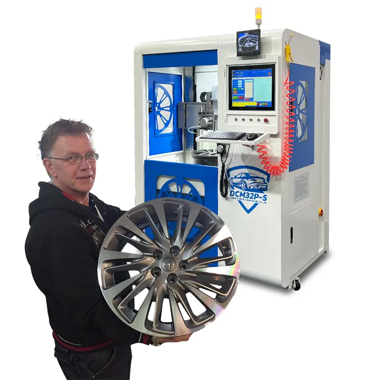 Máquina de reparación de llanta mag de China, torno de rueda de corte de diamante, equipo para DCM32P-S en venta