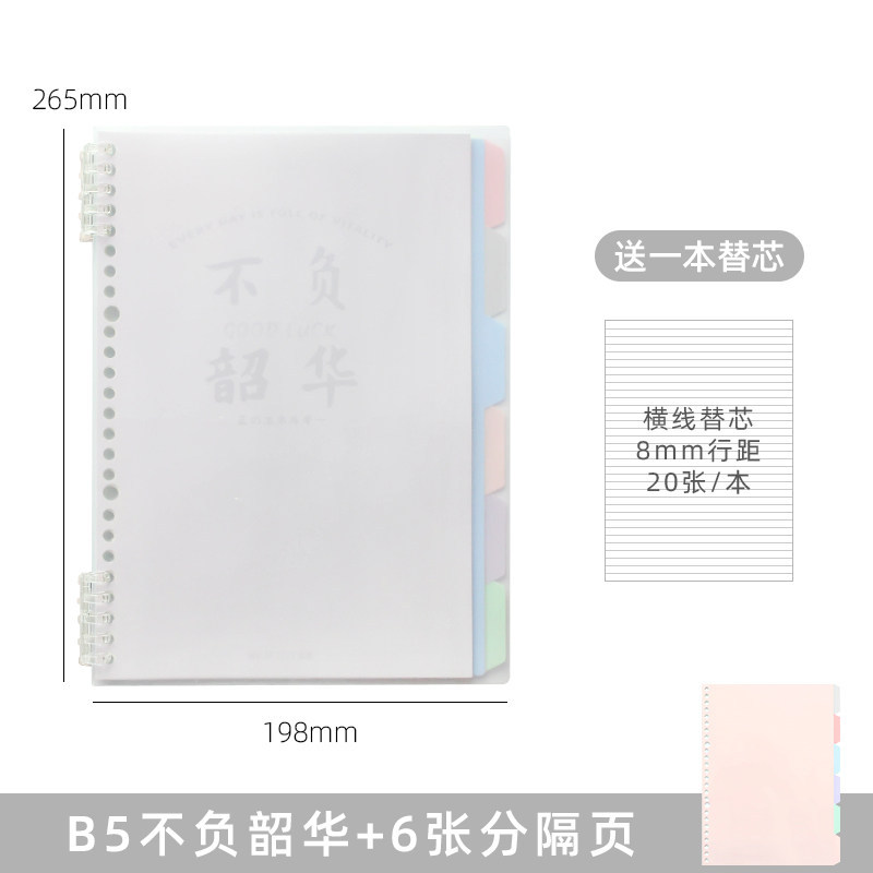 B5 not wasting time cover + 6 divider pages