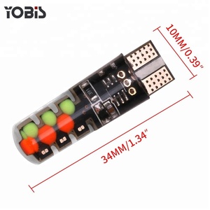 Yobis ล่าสุด COB 12ชิปซิลิคอนฟังก์ชั่นหน่วยความจำอ่านหลอดไฟ T10 LED RGB พร้อมรีโมทคอนโทรล