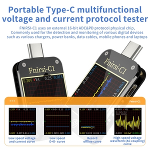 FNIRSI-C1 <strong>Type</strong>-C PD Trigger USB-C Voltmeter Ammeter Fast Charging Protocol <strong>Test</strong> <strong>Type</strong>-C Meter Power Bank Tester With PC <strong>Software</strong> - Product Image 4