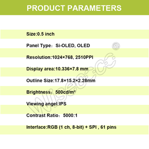 Wisecoco piccolo Display 0.5 pollici Micro Oled 1024*768 risoluzione RGB Spi 61pin interfaccia Si-Oled modulo Lcd - Product Image 5