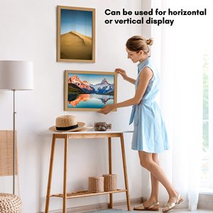 13x19 Picture <strong>Frame</strong> in Light Wood Engineered Wood with Shatter Resistant Glass Horizontal and Vertical Formats for Wall