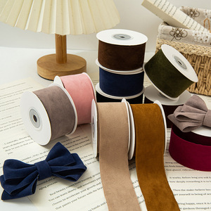 Phong Cách Hàn Quốc Hai Mặt Rắn Màu Nhung <span class=keywords><strong>Ribbon</strong></span> 4Cm Bow Bạc Foil In Thân Thiện Với Môi Quần Áo Tóc Hat <span class=keywords><strong>Ribbon</strong></span> - Product Image 2