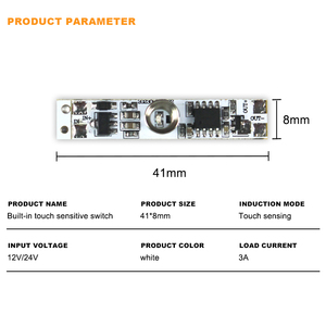 8mm Mini <strong>Touch</strong> Switch <strong>Module</strong> DC12V-24V 3A <strong>LED</strong> Dimmer <strong>Touch</strong> Switch Small PCB Motion <strong>Sensor</strong> for <strong>LED</strong> Cabinet Light - Product Image 2