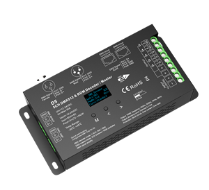 Skydance D5 12-24V 30A 5 kênh DMX512 & rdm Bộ giải mã CV RGB + CCT DMX512 Master <span class=keywords><strong>DMX</strong></span> điều khiển với OLED hiển thị cho ánh sáng sân khấu - Product Image 1