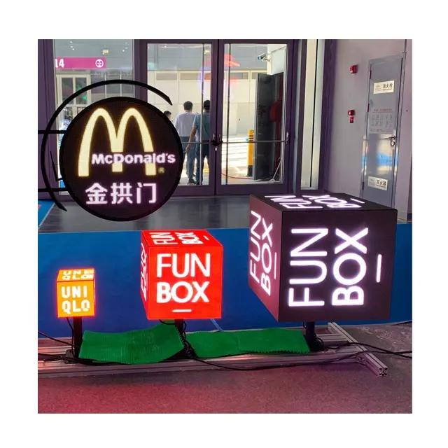 Custom size Big Small LED Cube Screen P2 P2.5 P3 Indoor Outdoor Video Advertising Logo Sign LED Cube Screen Display